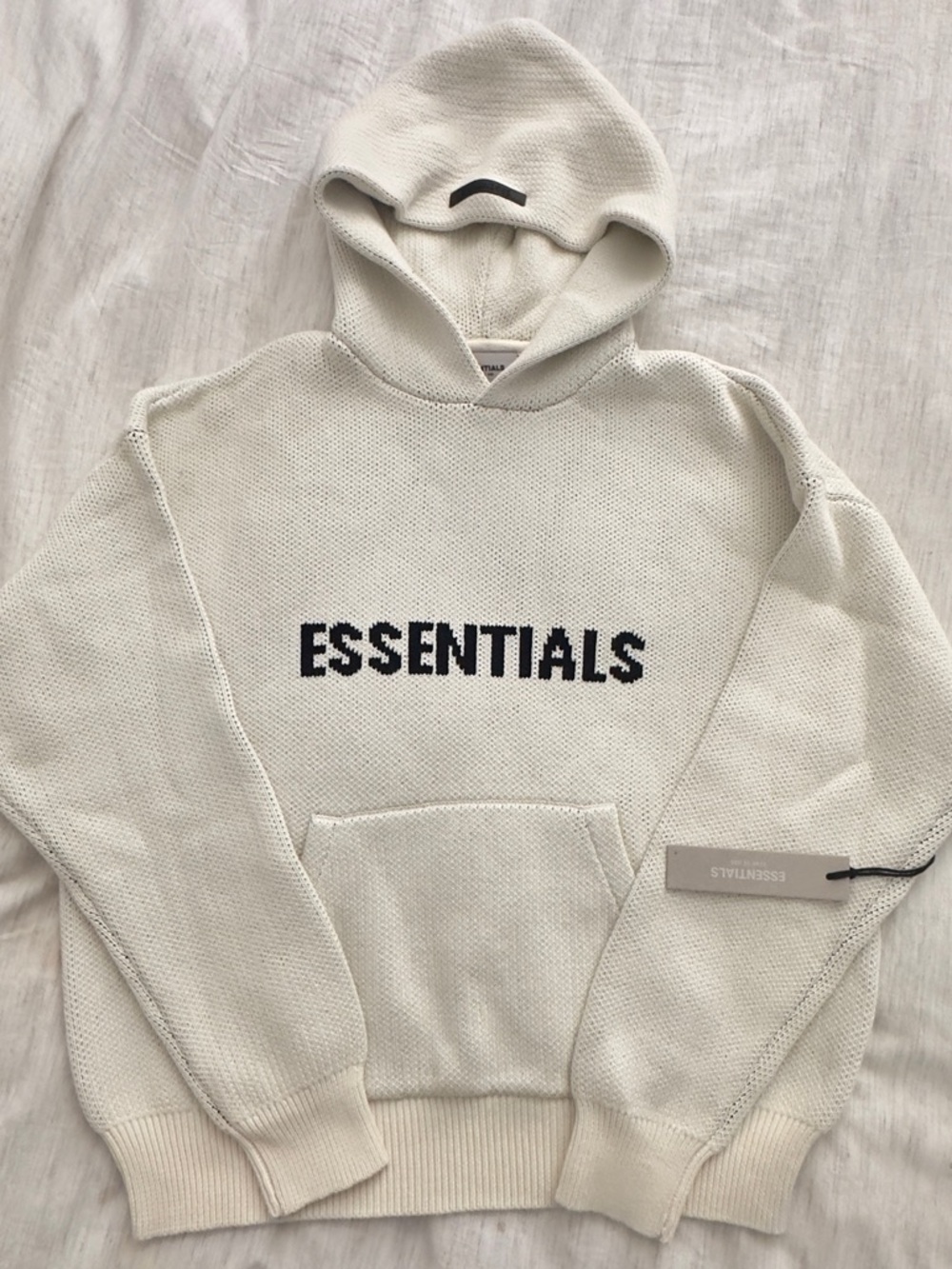 NWT Essentials FOG Knit Hoodie in Cream